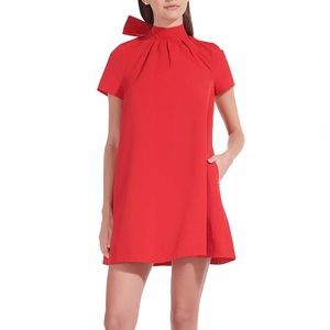 Staud Ilana Mock Neck Mini Dress